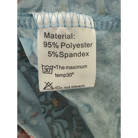 Teal Multi-Color Medallion Print Faux-Wrap Stretch Knit Dress Size 4XL Plus Size - Picture 5 of 7